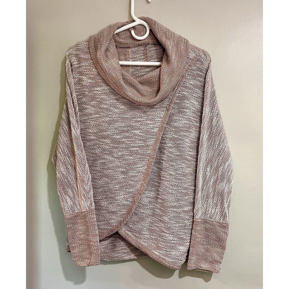 Calvin Klein oversized cowl neck hi-low tulip wrap Medium